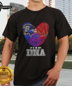 Top Fingerprints Baltimore Ravens X Maryland Terrapins 'Its In My DNA' T-Shirt featuring team logos and vibrant design.