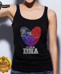 Top featuring Baltimore Ravens & Maryland Terrapins logos with 'It's In My DNA' slogan, perfect for sports fans.
