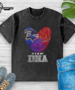 Top Fingerprints Baltimore Ravens x Maryland Terrapins 'It's In My DNA' washed t-shirt showcasing team spirit and style.