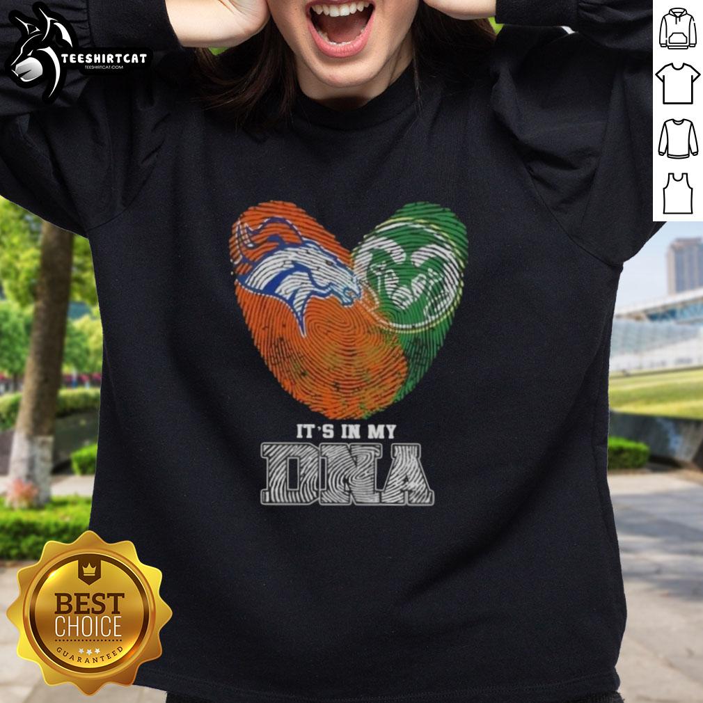 top-fingerprints-denver-broncos-x-colorado-state-rams-its-in-my-dna-sweatshirt Denver Broncos X Colorado State Rams sweatshirt featuring 'It's In My DNA' design with vibrant top fingerprints.