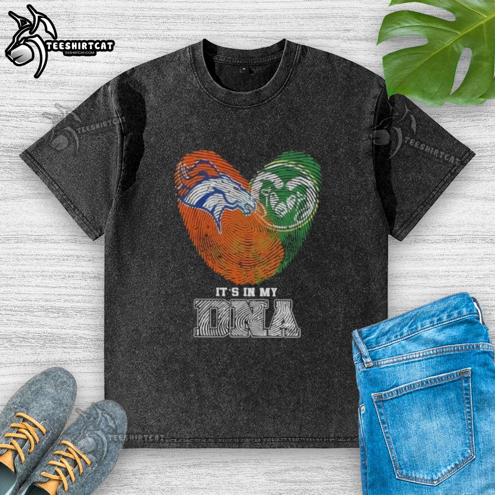 top-fingerprints-denver-broncos-x-colorado-state-rams-its-in-my-dna-washed-t-shirt Top Fingerprints Denver Broncos X Colorado State Rams It's In My DNA washed t-shirt design with vibrant team colors.