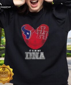 Top Fingerprints Houston Texans X Houston Cougars sweatshirt featuring 'It's In My DNA' design, perfect for sports fans.