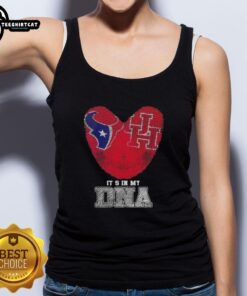 Stylish tank top featuring 'It's In My DNA' design for Houston Texans and Cougars fans, perfect for game day.