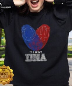 Top Fingerprints sweatshirt featuring Indianapolis Colts and Indiana Hoosiers - Its In My DNA design.