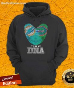 Miami Dolphins X Florida Gators hoodie featuring 'It's In My DNA' design with bold fingerprints pattern.