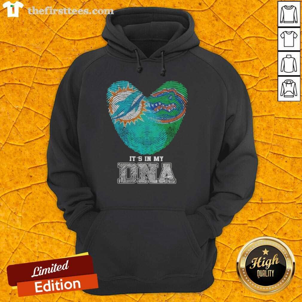 top-fingerprints-miami-dolphins-x-florida-gators-its-in-my-dna-hoodie Miami Dolphins X Florida Gators hoodie featuring 'It's In My DNA' design with bold fingerprints pattern.