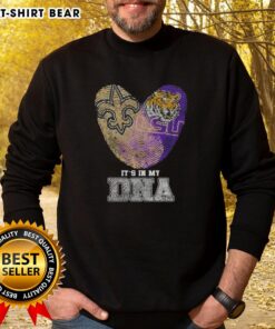 Top Fingerprints New Orleans Saints X LSU Tigers sweatshirt showcasing team pride and unique design elements.