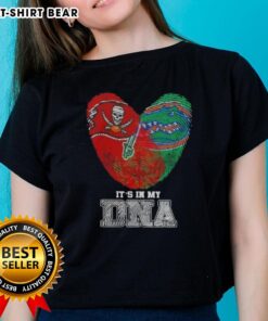 Top Fingerprints Tampa Bay Buccaneers X Florida Gators Ladies Tee showcasing vibrant team spirit and unique design.