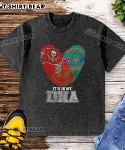 Washed T-shirt featuring 'It's in My DNA' design for Tampa Bay Buccaneers and Florida Gators fans, perfect for game day.