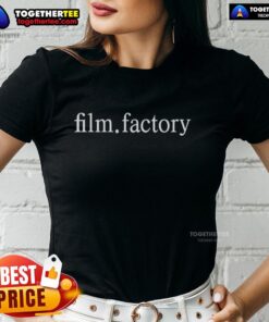 Gael Garcia Bernal wearing a stylish Film Factory Ladies Tee at a film event, showcasing casual fashion and celebrity style.