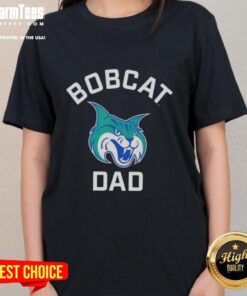 Top Georgia College GCSU Bobcats arched dad logo ladies tee in vibrant colors, perfect for proud Bobcat fans.