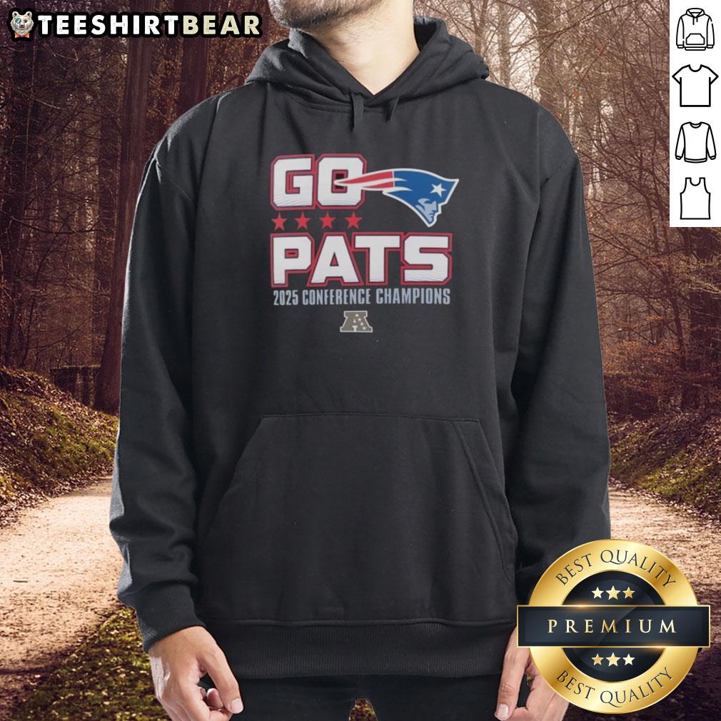 top-go-pats-2025-afc-conference-champions-new-england-patriots-hoodie Alt Text: New England Patriots hoodie celebrating the 2025 AFC Conference Champions with team logo and vibrant colors.