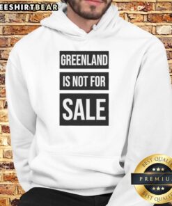 Top Greenland Not For Sale hoodie featuring the Greenland Crisis logo, promoting awareness and environmental activism.