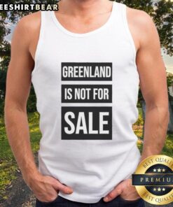 Top Greenland Not For Sale Greenland Crisis logo tank top showcasing bold design and environmental activism.
