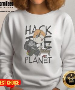 Cozy Top Hack The Peanuts Planet sweatshirt featuring colorful graphics and a comfortable fit for fans of Peanuts.