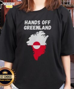 Alt Text: Top Hands Off Greenland Ladies Tee featuring a stylish design and comfortable fit for women, perfect for casual wear.