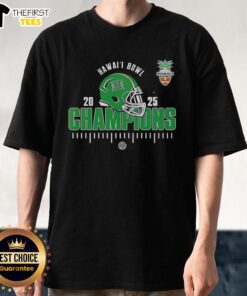 Top Hawaii Rainbow Warriors NCAA Football Hawai'i Bowl Champions 2025 T-Shirt featuring vibrant team colors and logo.