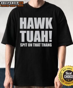 Top Hawk Tuah Spit On The Thang T-Shirt design featuring vibrant graphics and bold colors for casual wear.