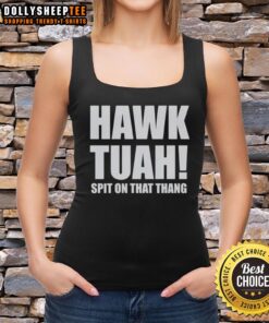 Top Hawk Tuah Spit On The Thang tank top featuring a vibrant graphic design, perfect for casual summer wear.