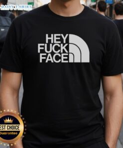Top Hey Fuck Face T-Shirt in vibrant colors featuring bold graphic text design for casual wear.