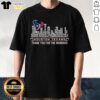 Top Houston Texans Thank You For The Memories City Skyline T-Shirt featuring iconic Houston skyline and team colors.