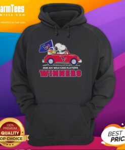 Alt Text: Houston Texans X Snoopy hoodie celebrating 2026 AFC Wild Card Playoffs winners, featuring vibrant graphics and team spirit.