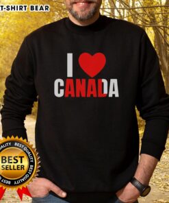 Cozy 'I Love Canada' sweatshirt featuring playful anal humor, perfect for casual wear and Canada pride.