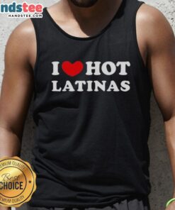 Stylish 'I Love Hot Latinas' tank top design in vibrant colors, perfect for summer fashion and expressing personality.