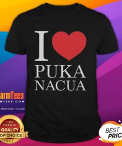 Alt Text: Top I Love Puka Nacua T-Shirt featuring a stylish design perfect for fans of Puka Nacua and casual wear.