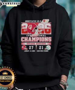 Top Indiana Beat Miami 27-21 CFP National Champions Hoodie showcasing team pride and championship spirit.