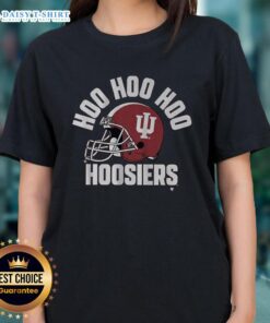 Alt Text: Top Indiana Football Hoo Hoo Hoo Hoosiers ladies tee featuring a stylish design for female fans.