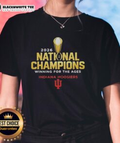 Top Indiana Hoosiers 2026 National Champions winning ladies tee showcasing team pride and celebration.