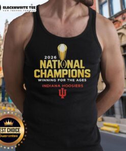 Top Indiana Hoosiers 2026 National Champions tank top featuring bold graphics celebrating the team's victory.