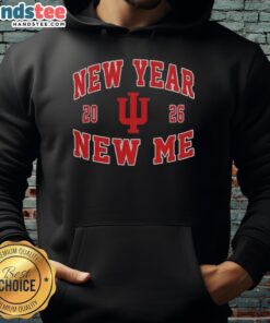 Alt Text: Indiana Hoosiers Football 2026 logo hoodie featuring New Year, New Me design for fans and supporters.