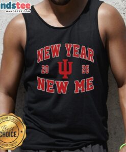 Top Indiana Hoosiers Football 2026 'New Year New Me' Logo Tank Top featuring vibrant team colors and bold design.