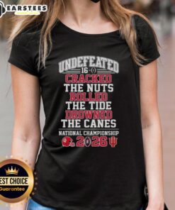 Top Indiana Hoosiers undefeated 16-0 ladies tee featuring bold graphics celebrating their victory over rivals.