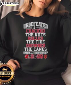 Top Indiana Hoosiers undefeated 16-0 sweatshirt featuring bold graphics celebrating their victory over rivals.