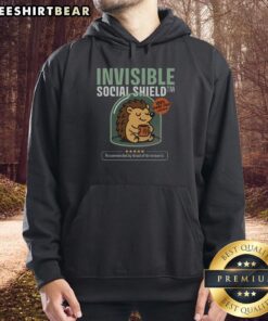 Top Invisible Social Shield Hoodie in black, showcasing a stylish design perfect for casual wear and street fashion.