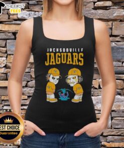 Top Jacksonville Jaguars X Michael Myers and Billy the Puppet tank top featuring vibrant graphics and unique design.