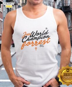 Top Jax Forrest World Champion Tank Top featuring bold graphics and a comfortable fit for fans and athletes alike.