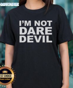 Alt Text: Jon Bernthal wearing an I'm Not Dare Devil ladies' tee, showcasing a stylish and casual look.