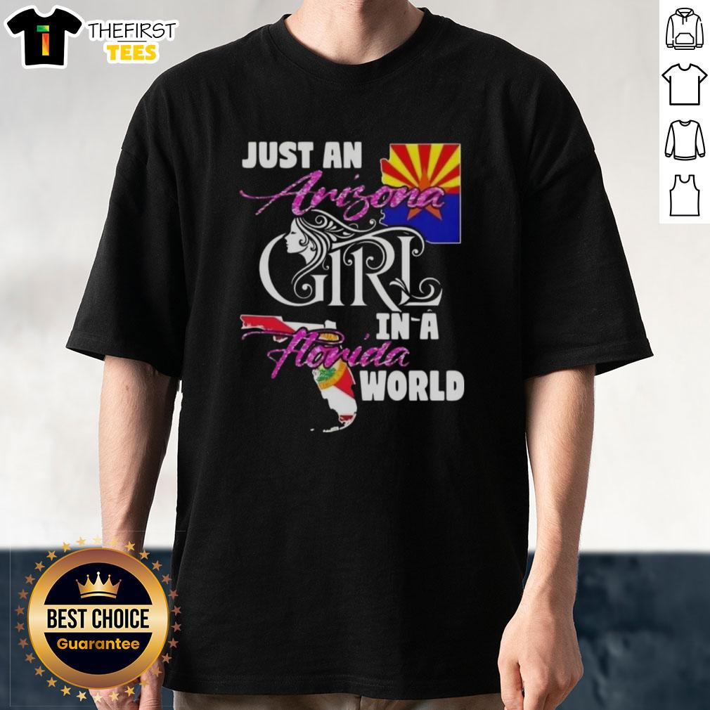 top-just-an-arizona-girl-in-a-florida-world-t-shirt Top Just An Arizona Girl In A Florida World T-Shirt featuring a vibrant design for casual summer wear.