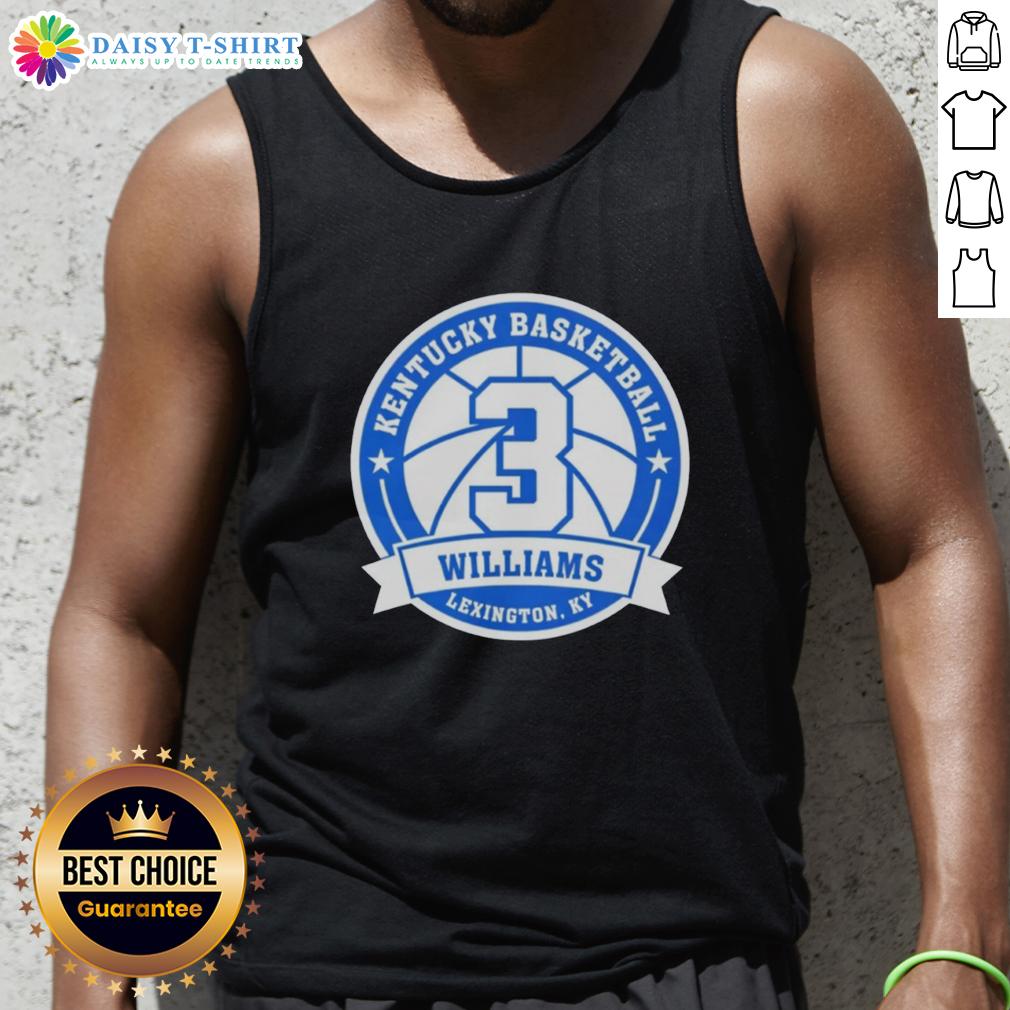 Top Kam Williams 3 Kentucky Basketball Tank Top Top Kam Williams 3 Kentucky Basketball tank top featuring vibrant blue color and iconic team logo.
