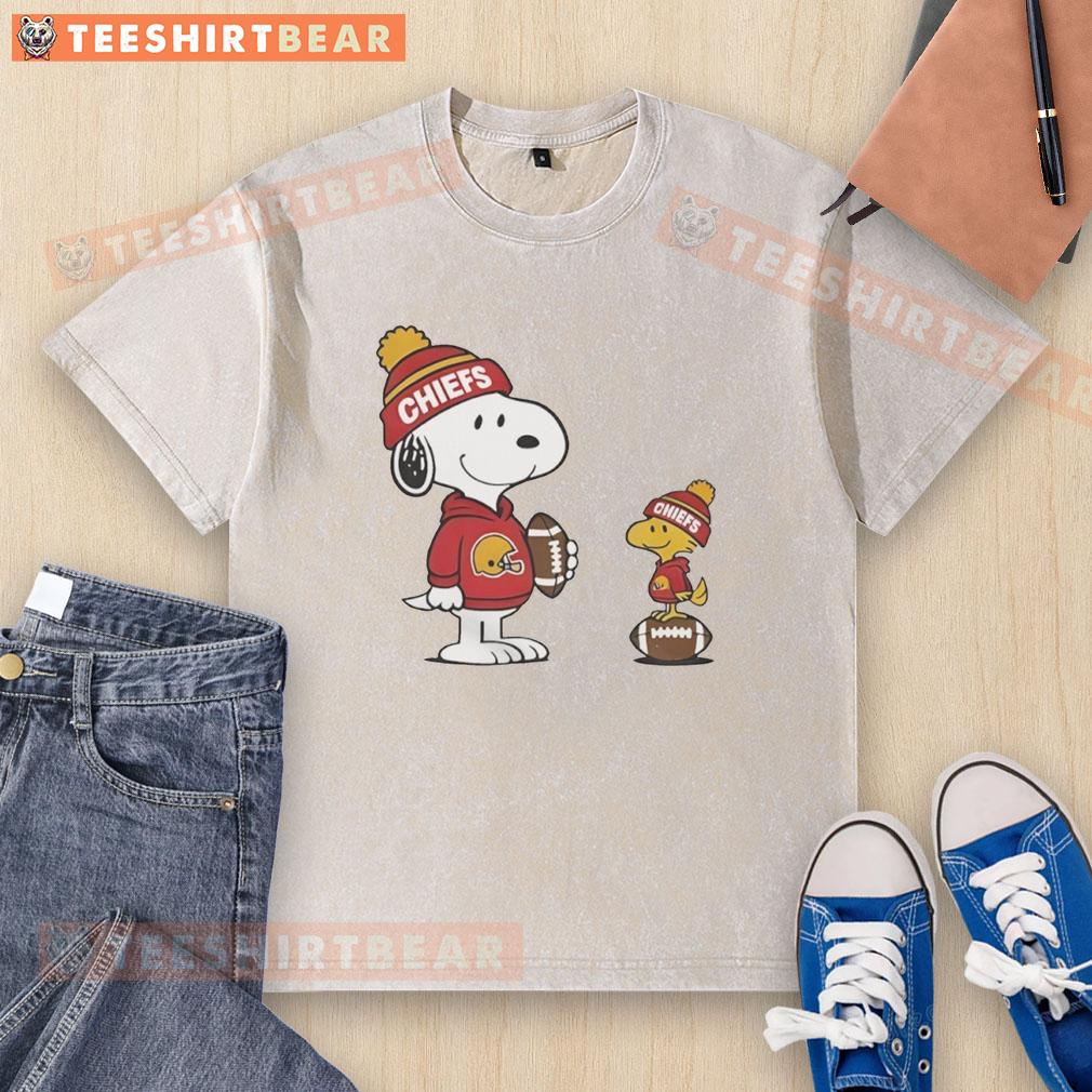 top-kansas-city-chiefs-snoopy-woodstock-football-nfl-washed-t-shirt Alt Text: Top Kansas City Chiefs Snoopy Woodstock football NFL washed t-shirt featuring vibrant graphics and a comfortable fit.