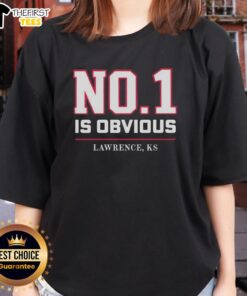 Alt Text: Top Kansas No 1 Is Obvious Lawrence KS ladies tee in vibrant colors, perfect for fans of Kansas pride and style.