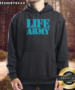Stylish Top Life Army Hoodie in black, featuring a bold logo and comfortable fit, perfect for casual wear.