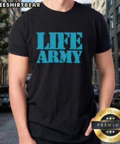 Top Life Army T-Shirt in olive green, featuring a bold graphic design and comfortable fit for casual wear.