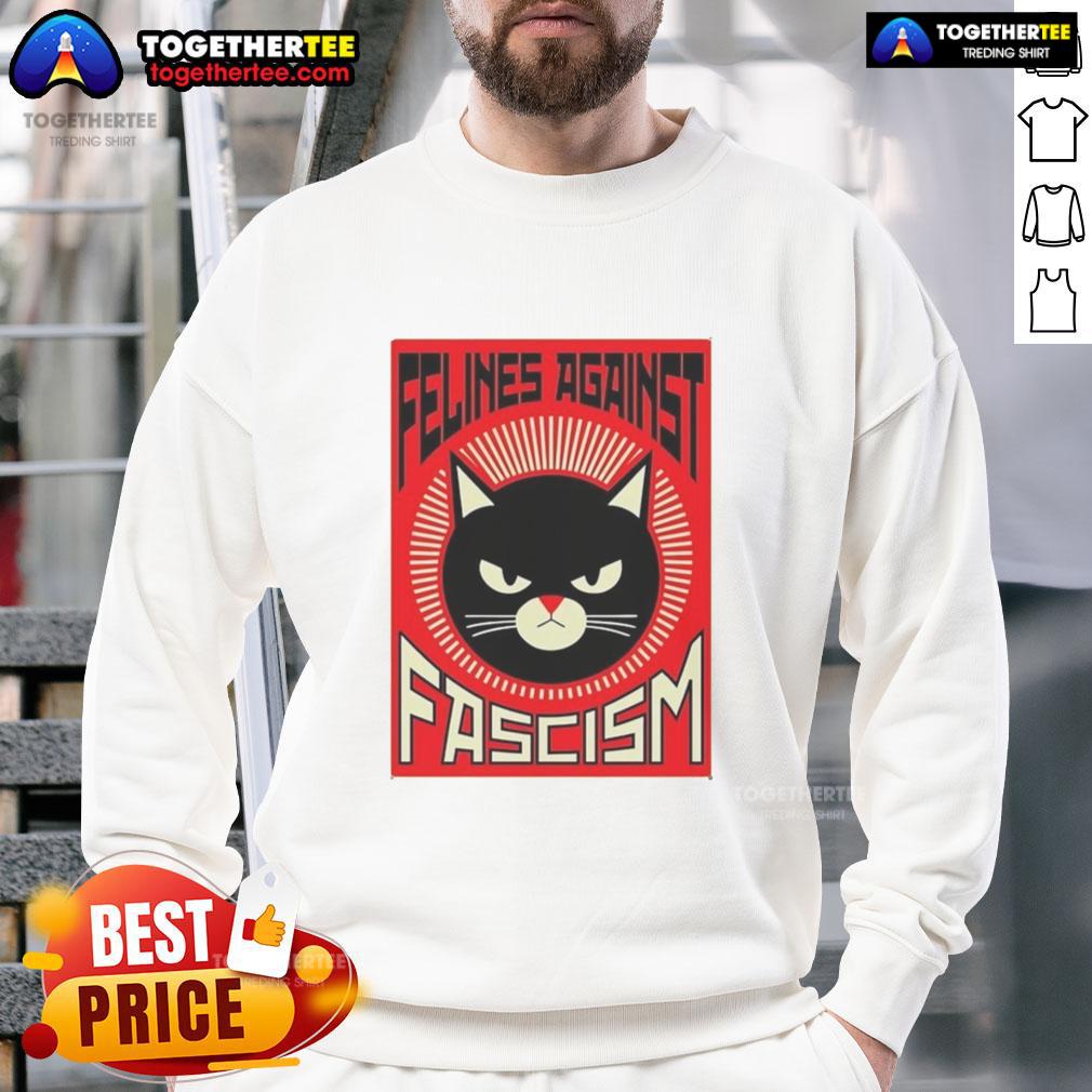 Top Lorenzo The Cat Felines Against Fascism Sweatshirt