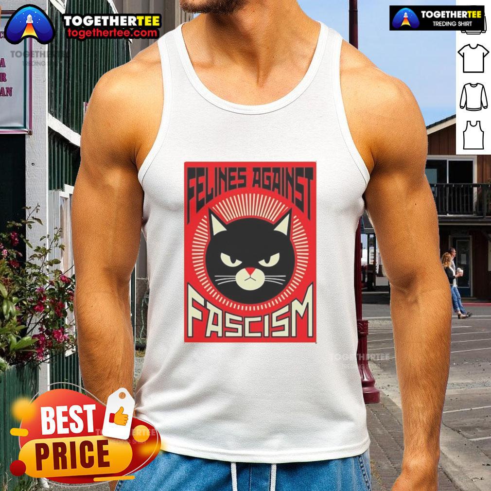 Top Lorenzo The Cat Felines Against Fascism Tank Top