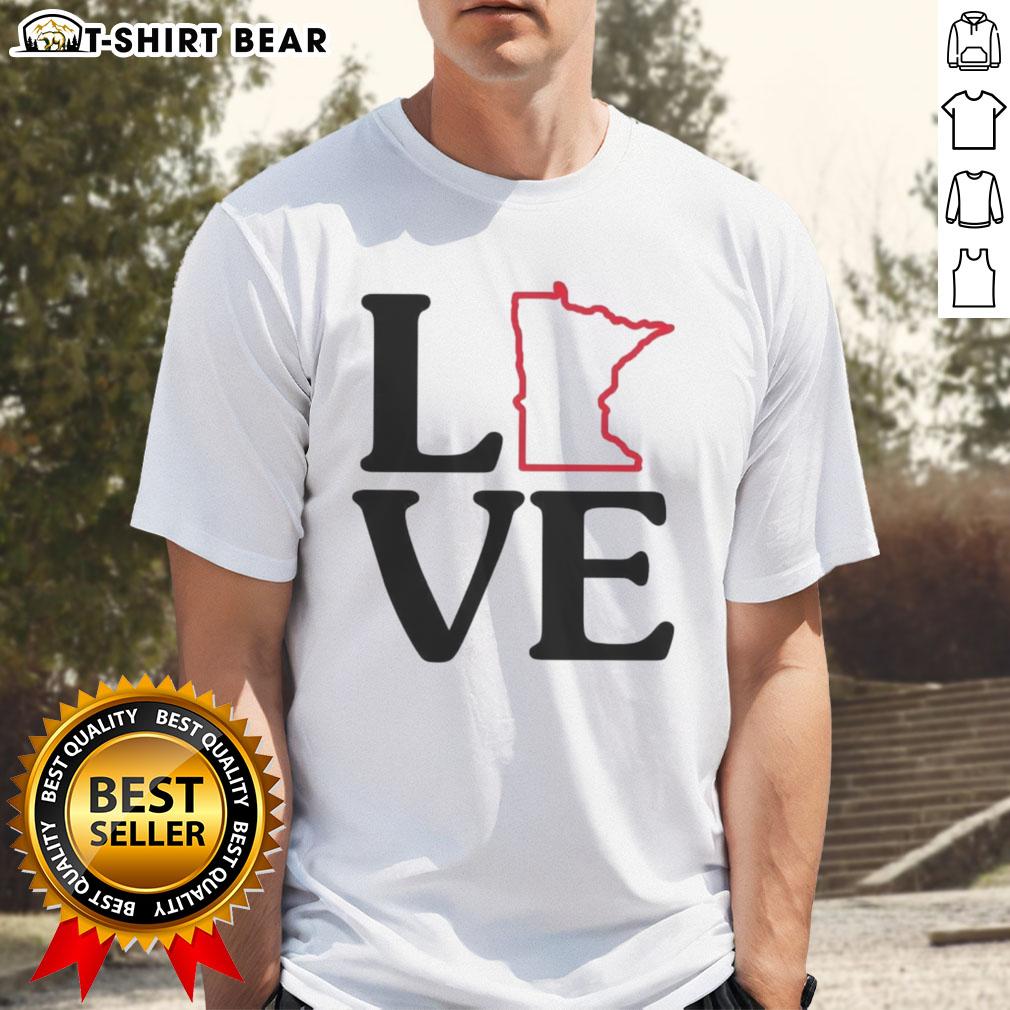 Top Love Minnesota Outline T Shirt Top Love Minnesota Outline T-Shirt featuring a stylish design with the state outline and heart, perfect for Minnesota fans.